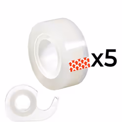 Lot de 5 rouleaux de ruban adhésif transparent (15mm x 10m) + 1 distributeur edm . . . Matériau : PVC Indice de Protection IP ...