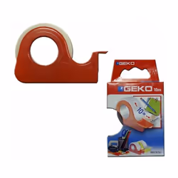 Ruban adhésif transparent de 10 m avec distributeur Geko, idéal pour une utilisation à la maison, au bureau ou à l'école. Fab ...