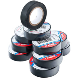 Geko - Ruban adhésif noir 10 rouleaux 15mm x 10m Geco