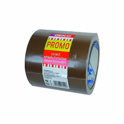 Description Adhésif emballage havane promo 50mmx66m lot de 2