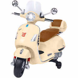 E-Spidko Vespa GTS super sport, 3 an(s), 4 roue(s), Métal, Plastique, Marron, Crème, Batteries requises