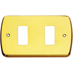 Plaque magique pour couvercle d'interrupteur laiton poli 2 trous A.530