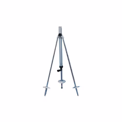 Colonne à viroles fixes en acier électrozingué, tube central fileté réglable, coude de raccordement en nylon. Hauteur 80cm.