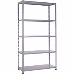 Étagère en acier composée de 5 étagères renforcées, 8 montants - 4 pieds PVC, écrous, boulons. Dimensions 100x40xH188cm. Capa ...