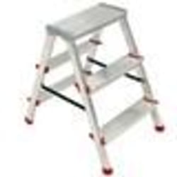 Escabeau 3 marches Marche-pied Aluminium Charge 125 kg Pliable Pieds anti-dérapants BRIXO