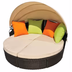 Ce canapé de jardin ALCOVA avec toit pare-soleil est idéal pour votre jardin, patio, véranda ou au bord de votre piscine. Grâ ...