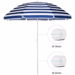 parapluie TNT TORNE Pole avec hub couleur bleu et blanc avec garde transparente Dimensions diamètre 180cm 22 mm de diamètre p ...