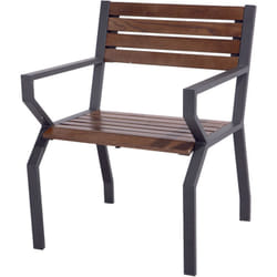 FAUTEUIL VALY ACIER AVEC LATTES EN BOIS L63xP62xH82 cm