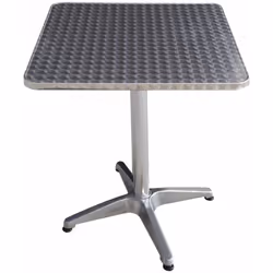 Alu Square table en aluminium carré avec la jambe centrale centrale de 4 pieds Idéal pour votre jardin, terrasse, véranda, ba ...