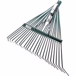Balais à gazon Brixo Rack En fil harmonique à haute résistance avec une grande flexibilité ƒ, peint en vert avec 24 dents ave ...