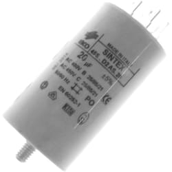 Condensateur 20 mF 450V (481981729153) Lave-linge sangiorgio, sidex, ariston hotpoint, markling, nogamatic, rectilign, indesit, miele, firstline,