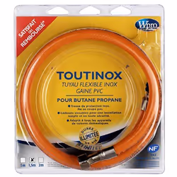Wpro TBE100, Tuyau de gaz, Whirlpool, Polyvinyl chloride (PVC), Orange, 1 pièce(s)