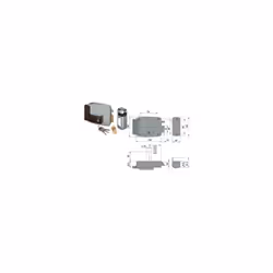 Boîte et écusson en acier 70 mm DX (11921701) avec revêtement en zinc, tension 12v AC, loquet autobloquant, ouverture de l'in ...