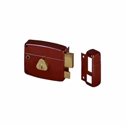 CISA Art.50171 Serrure à appliquer sur portails Carré 8mm pour poignée Acier peint Pêne dormant 2 tours Double cylindre fixe  ...