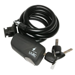 ANTIVOL VELO SPIRAL A CLE P2R DIAM 12mm L 120M NOIR AVEC SUPPORT ET ALARME