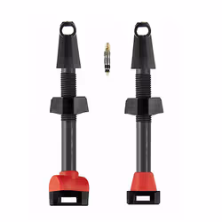 Jeu de valve de pneu tubeless Barbieri Presta Carbonaria - Noir/Rouge - 55 mm - Homme - BARBIERI