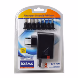 Karma Italiana ACR 519, Ordinateur portable, Intérieure, 110 - 220 V, 3 - 12 V, CA vers CC, Noir