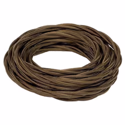 Écheveau de 10 mètres de câble en soie tressée Fanton, couleur marron FRRTX 3G1.5 mm². Caractéristiques : Série Fanton Ficell ...