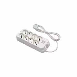 Multiprise 4+4 (8) prises schuko italien/allemand std. 2P+E 16A Fiche 3G1 H05VV-F 90° std italien. 2P+E 16A Fanton 40440 Fabr ...