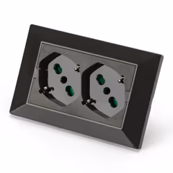 FANTON 42101, 2 x Type F + Type L, 3 module(s), 2P+E, Anthracite, Gris, Plastique, IP20