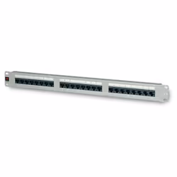 Les panneaux de brassage Fanton, 24-port, UTP, 1 unité, gris, un ensemble complet de modules RJ45 8/8 chat. 5e, pour les armo ...