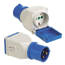 Adaptateur Industriel Cetac Schuko Simple 2p Avec Couvercle