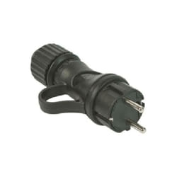 Ip44 2p+e 10a noir 80052