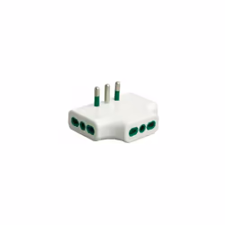 Adaptateur trois voies plat italien std. 2P+E 16A 3 prises italian-dual-size std. 2P+E 16A Corps blanc Fanton 82220 Fabriqué  ...