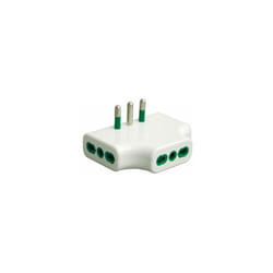 Fanton - Adaptateur trois voies plat italien std. 2P+E 16A 3 prises italian-dual-size std. 2P+E 16A Corps blanc 82220