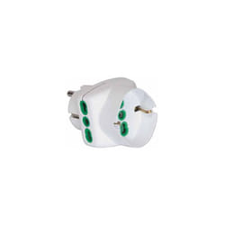 Adaptateur à trois voies plug français/allemand std. 2P+E 16A 2 prises 2P+E 16A 1 prise italienne/allemande std. 2P+E 16A Fanton 82230