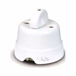 Bouton poussoir rotatif 10AX 250V Fanton, céramique, blanc, application murale. Caractéristiques : Série Gambarelli Bouton po ...