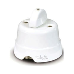 Fanton - Bouton poussoir rotatif en céramique 10AX 250V blanc 84002
