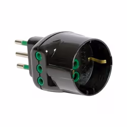 FME 87211, Type L (IT), Type L (IT), 16 A, Noir, Mâle/Femelle