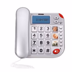 Brondi Super Bravo Plus, Téléphone analogique, Haut-parleur, 30 entrées, Identification de l'appelant, Blanc