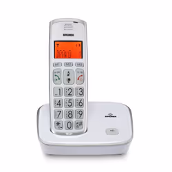 Brondi Bravo Gold, Téléphone DECT, Combiné sans fil, Haut-parleur, 20 entrées, Identification de l'appelant, Blanc