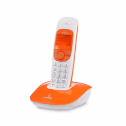 Brondi Nice, Téléphone DECT, Haut-parleur, 20 entrées, Identification de l'appelant, Orange, Blanc