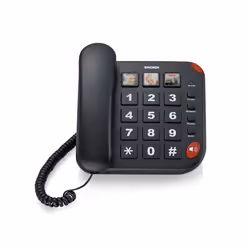 Brondi BRAVO 15, Téléphone analogique, Haut-parleur, 10 entrées, Identification de l'appelant, Noir