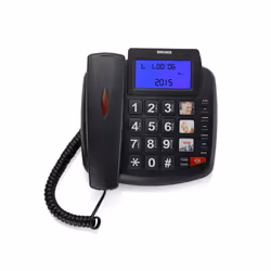 Brondi Bravo 90, Téléphone analogique, Combiné filaire, Haut-parleur, Identification de l'appelant, Noir