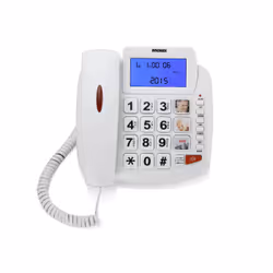 Brondi Bravo 90, Téléphone analogique, Combiné filaire, Haut-parleur, Identification de l'appelant, Blanc