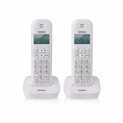 Brondi Gala Twin, Téléphone DECT, Combiné sans fil, 20 entrées, Identification de l'appelant, Blanc