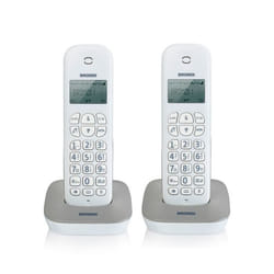 Brondi Gala Twin Téléphone DECT Identification de l'appelant Gris, Blanc