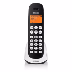 Brondi Adara, Téléphone DECT, Combiné sans fil, Haut-parleur, 20 entrées, Identification de l'appelant, Noir, Blanc