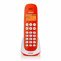 Brondi Adara, Téléphone DECT, Combiné sans fil, Haut-parleur, 20 entrées, Identification de l'appelant, Rouge, Blanc