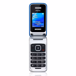 Brondi Fox, Clapet, Double SIM, 4,5 cm (1.77"), 1,3 MP, 600 mAh, Bleu, Argent