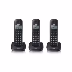 Brondi Gala Trio, Téléphone DECT, Combiné sans fil, 20 entrées, Identification de l'appelant, Noir