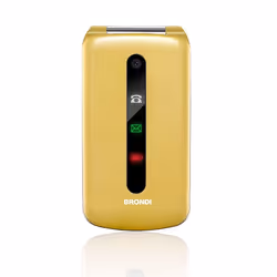 Brondi President, Clapet, Double SIM, 7,62 cm (3"), 1,3 MP, 800 mAh, Or