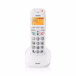 Brondi Bravo Bright, Téléphone DECT, Combiné sans fil, Haut-parleur, 20 entrées, Identification de l'appelant, Blanc
