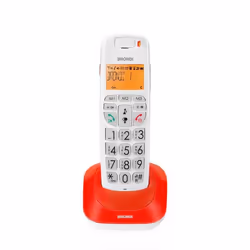 Brondi Bravo Bright, Téléphone DECT, Combiné sans fil, Haut-parleur, 20 entrées, Identification de l'appelant, Rouge