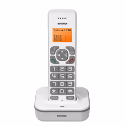 Brondi Bravo Star, Téléphone DECT, Combiné sans fil, Haut-parleur, 50 entrées, Identification de l'appelant, Gris, Blanc