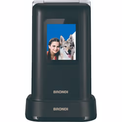 Brondi Amico Prezioso, Clapet, Double SIM, 4,5 cm (1.77"), 1,3 MP, 800 mAh, Noir, Métallique
